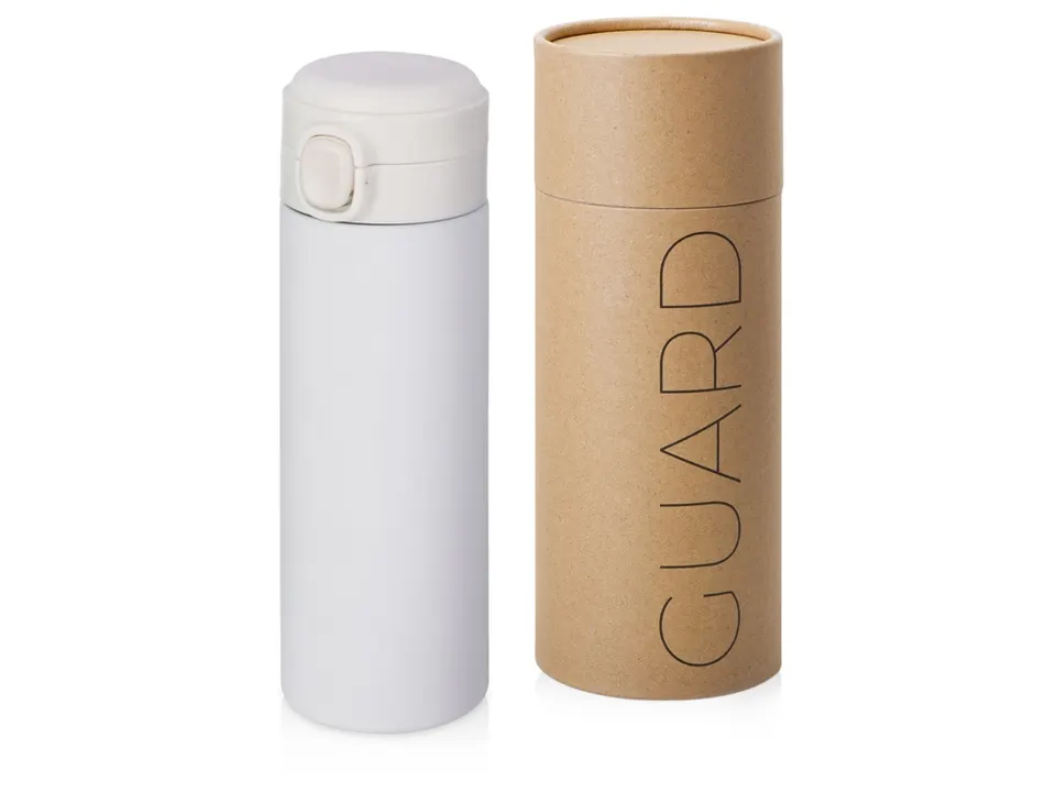 Вакуумная термокружка c кнопкой «Guard», soft-touch, 400 мл, тубус · 827516Wp