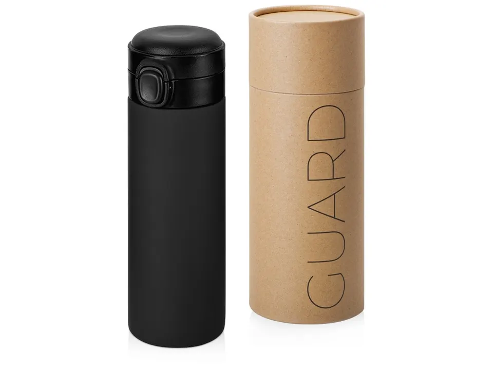 Вакуумная термокружка c кнопкой «Guard», soft-touch, 400 мл, тубус · 827517W